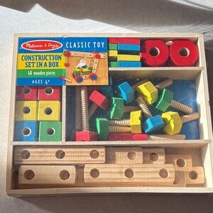 Melissa & Doug Wooden Construction Set in Red, Yellow, Blue, Green New